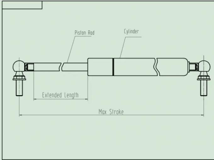 Customized Heavy Duty Industrial Gas Springs Lift Support GS22150BB
